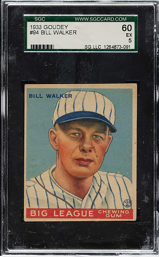 1933 R319 Goudey #94 Bill Walker SGC EX 60