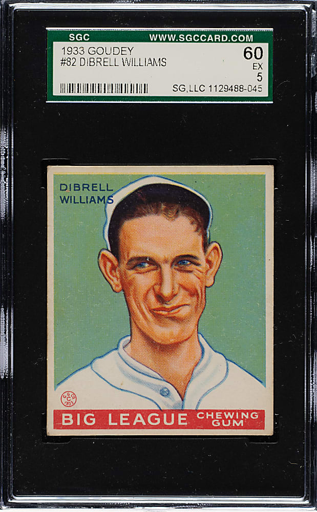1933 R319 Goudey #82 Dibrell Williams SGC EX 60