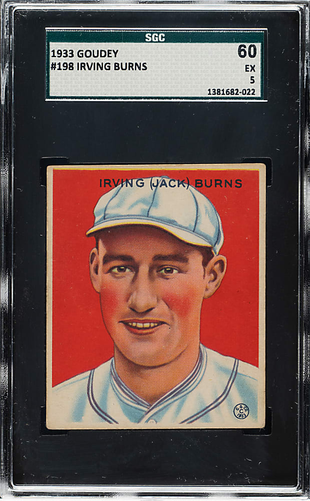 1933 R319 Goudey #198 Jack Burns SGC EX 60