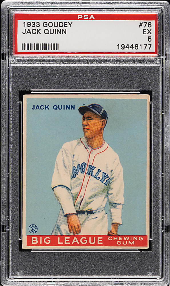 1933 R319 Goudey #78 Jack Quinn PSA EX 5