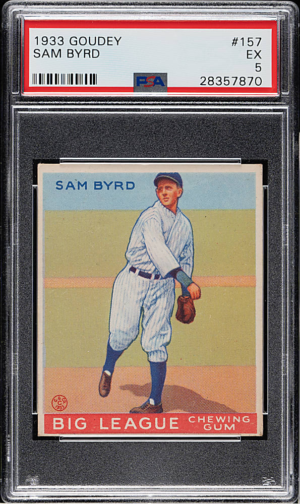 1933 R319 Goudey #157 Sammy Byrd PSA EX 5