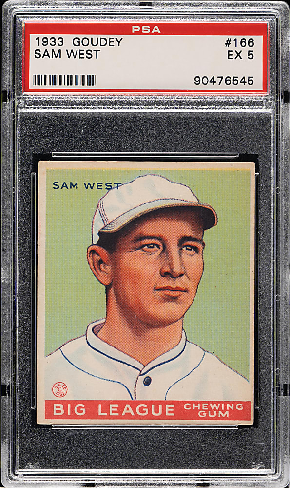 1933 R319 Goudey #166 Sam West PSA EX 5