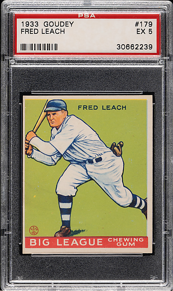 1933 R319 Goudey #179 Fred Leach PSA EX 5
