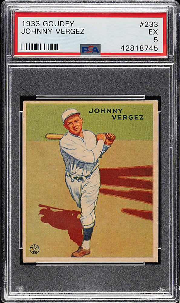 1933 R319 Goudey #233 Johnny Vergez PSA EX 5