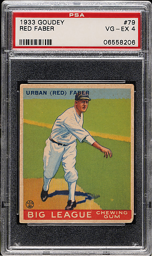 1933 R319 Goudey #79 Red Faber PSA VG-EX 4