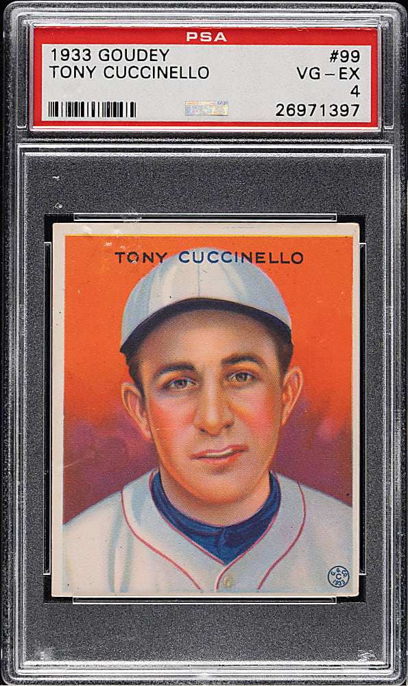 1933 R319 Goudey #99 Tony Cuccinello PSA VG-EX 4