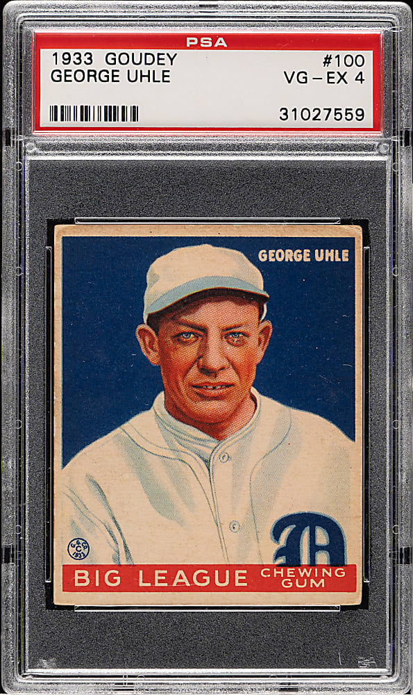 1933 R319 Goudey #100 George Uhle PSA VG-EX 4