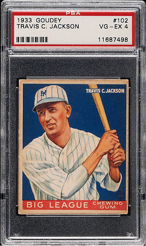 1933 R319 Goudey #102 Travis C. Jackson PSA VG-EX 4