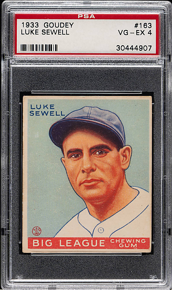 1933 R319 Goudey #163 Luke Sewell PSA VG-EX 4