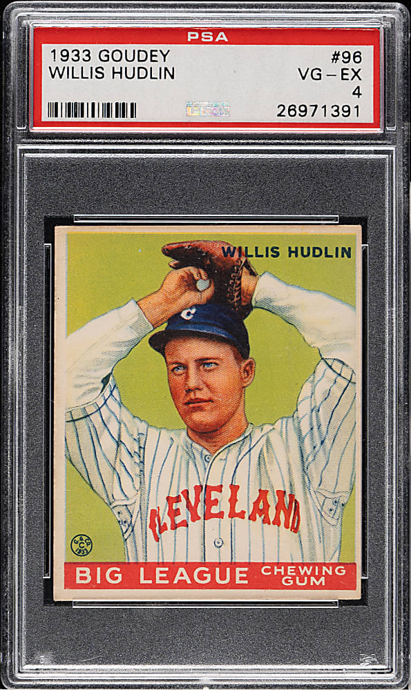 1933 R319 Goudey #96 Willis Hudlin PSA VG-EX 4