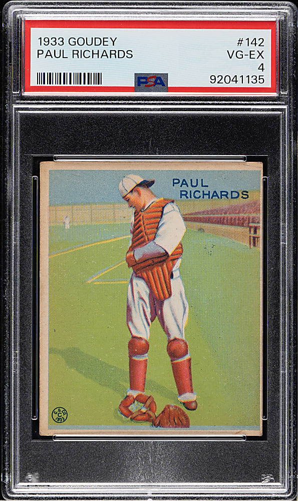 1933 R319 Goudey #142 Paul Richards PSA VG-EX 4