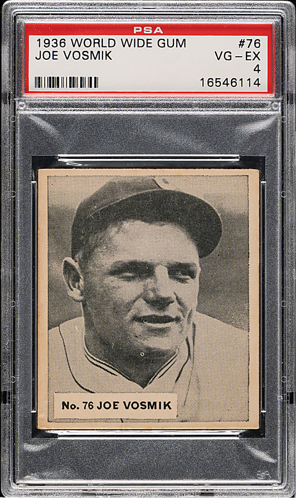 1936 V355 World Wide Gum #76 Joe Vosmik PSA VG-EX 4
