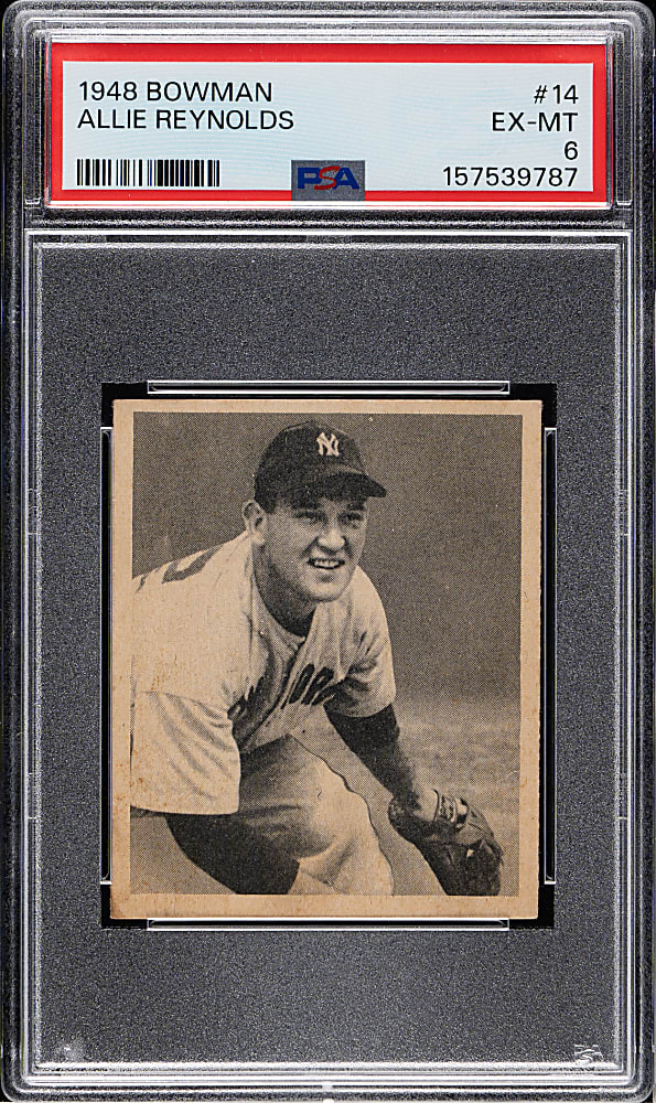 1948 Bowman #14 Allie Reynolds PSA EX-MT 6