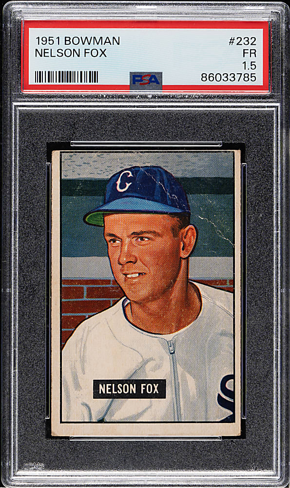 1951 Bowman #232 Nelson Fox Rookie PSA FAIR 1.5