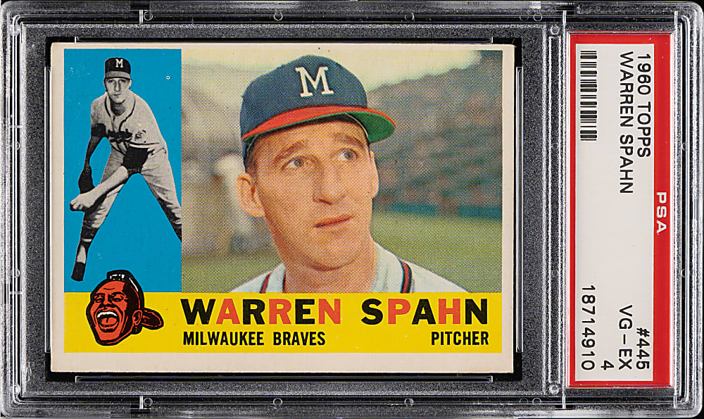 1960 Topps #445 Warren Spahn PSA VG-EX 4