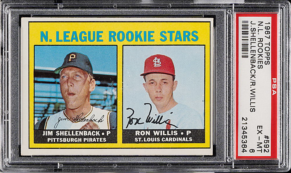 1967 Topps #592 Shellenback/Willis PSA EX-MT 6