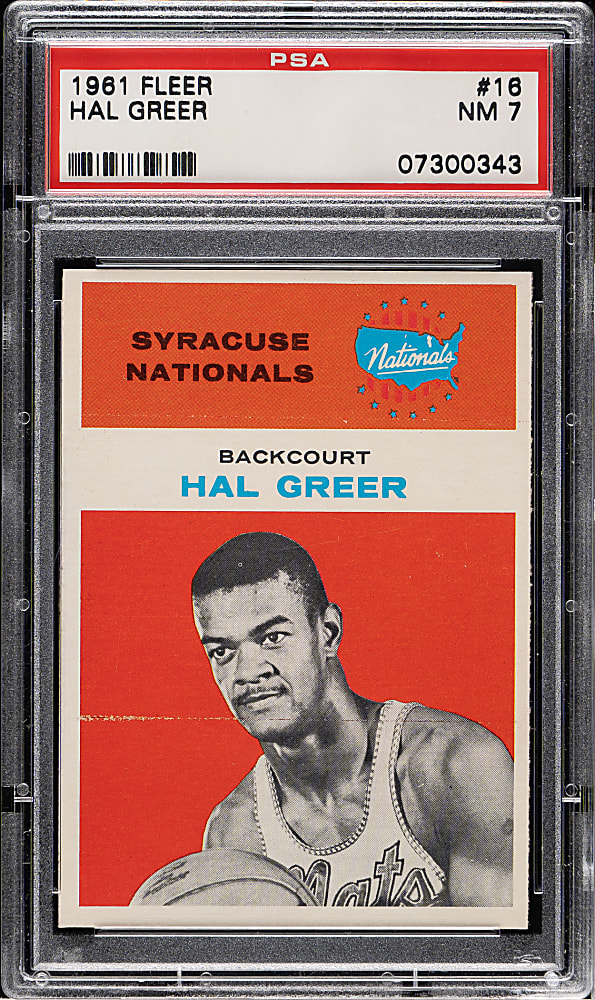 1961-1962 Fleer Basketball #16 Hal Greer Rookie PSA NM 7
