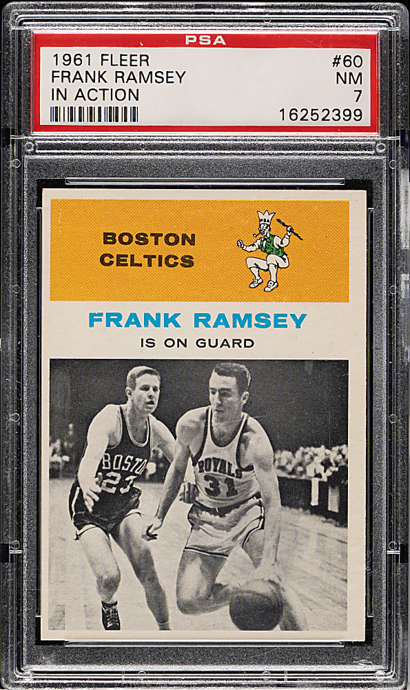 1961-1962 Fleer Basketball #60 Frank Ramsey In Action PSA NM 7