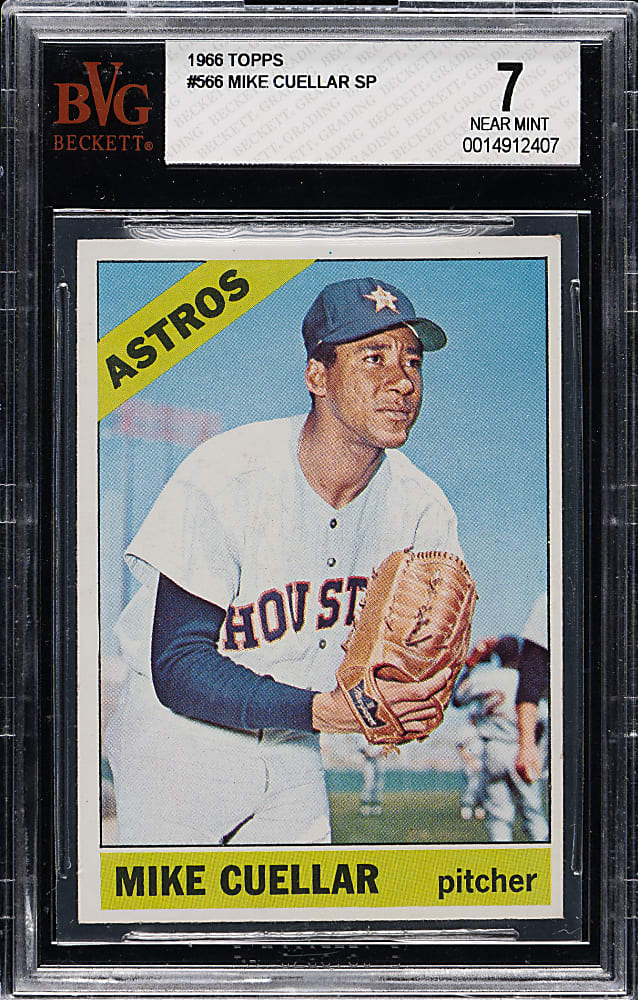 1966 Topps #566 Mike Cuellar BVG NM 7