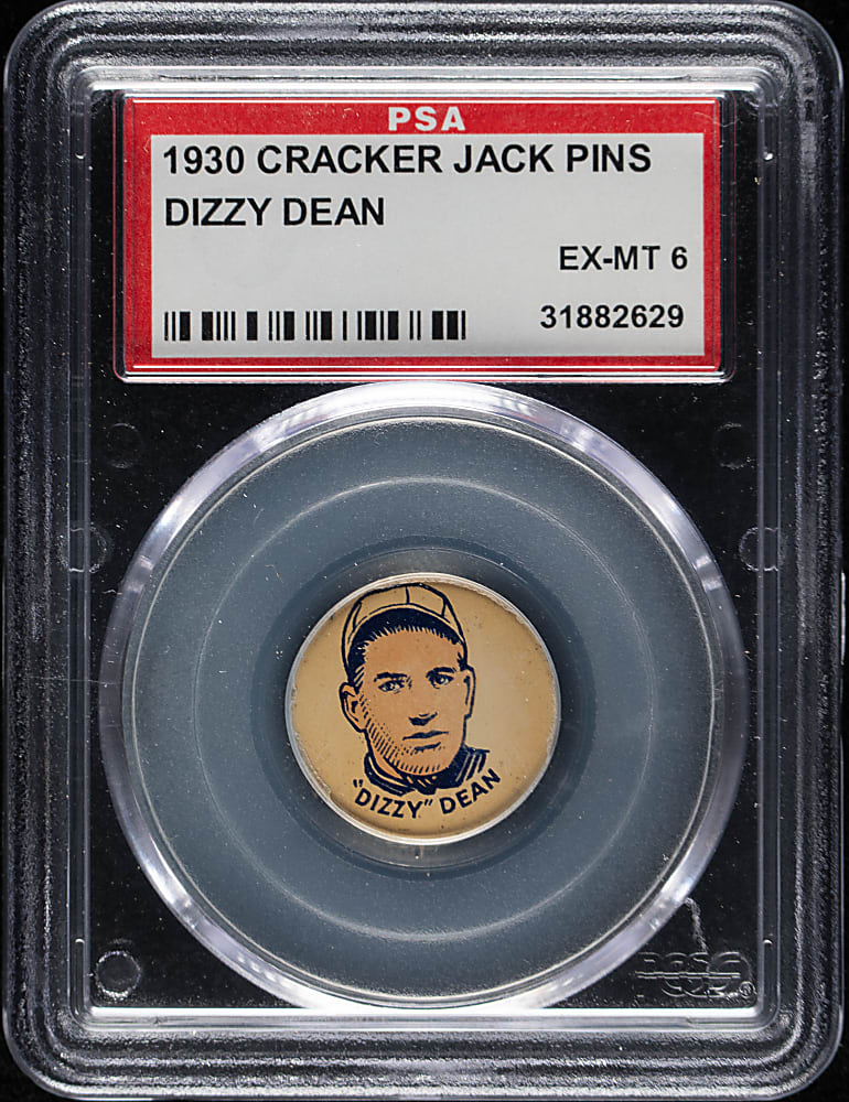 1930 PR4 Cracker Jack Pins Dizzy Dean PSA EX-MT 6