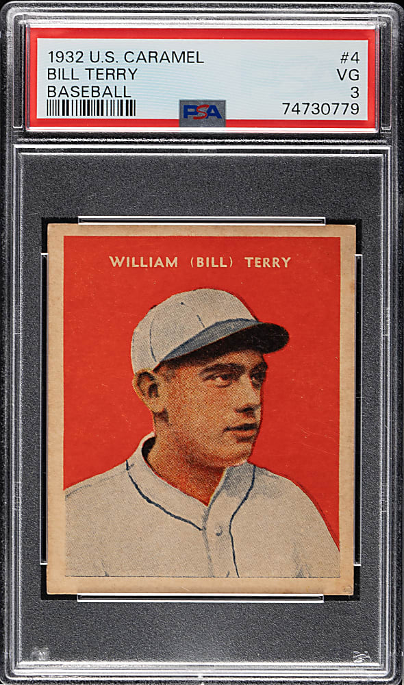 1932 R328 U.S. Caramel #4 Bill Terry PSA VG 3