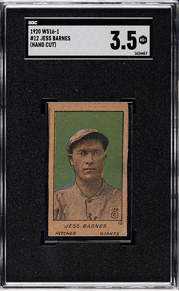 1920 W516-1 #12 Jesse Barnes SGC VG+ 3.5