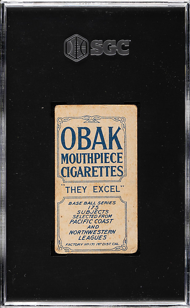 1910 T212 Obak Cigarettes "175 Subjects" Roy Brashear SGC VG 3