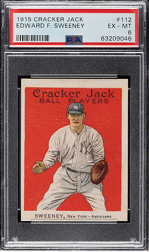 1915 E145 Cracker Jack #112 Edward Sweeney PSA EX-MT 6
