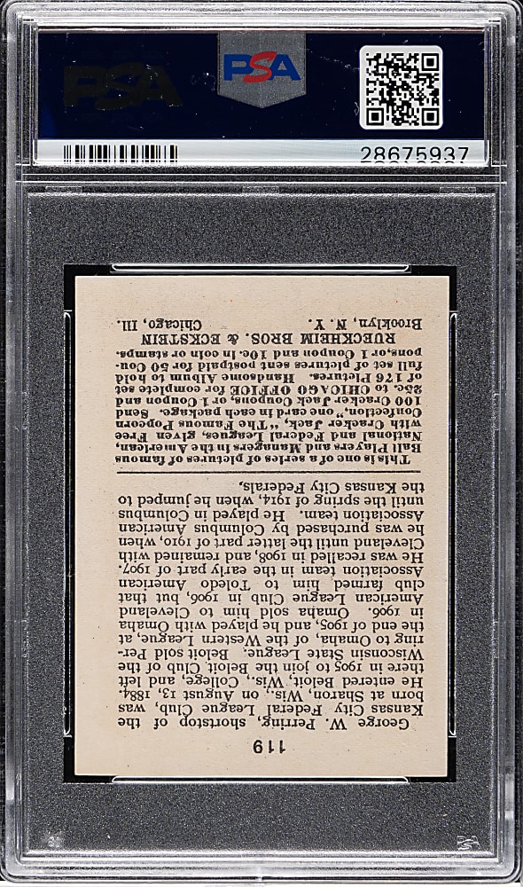 1915 E145 Cracker Jack #119 George Perring PSA VG-EX 4