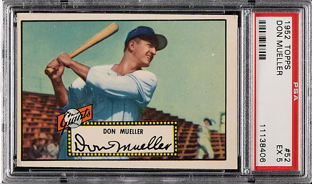 1952 Topps #52 Don Mueller Black Back PSA EX 5
