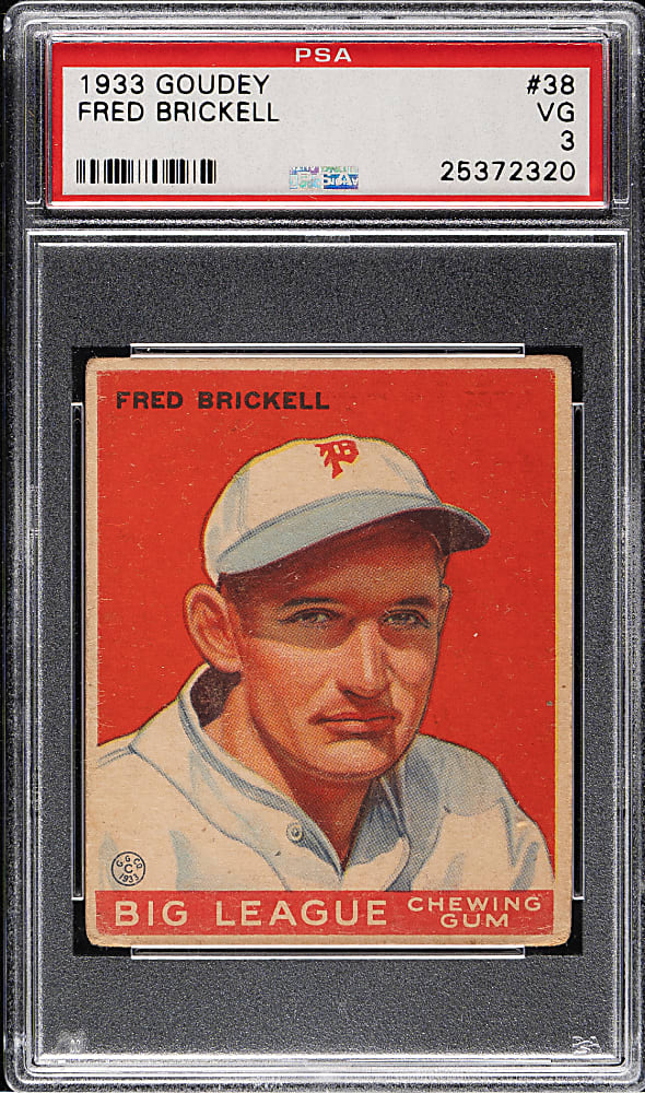 1933 R319 Goudey #38 Fred Brickell PSA VG 3