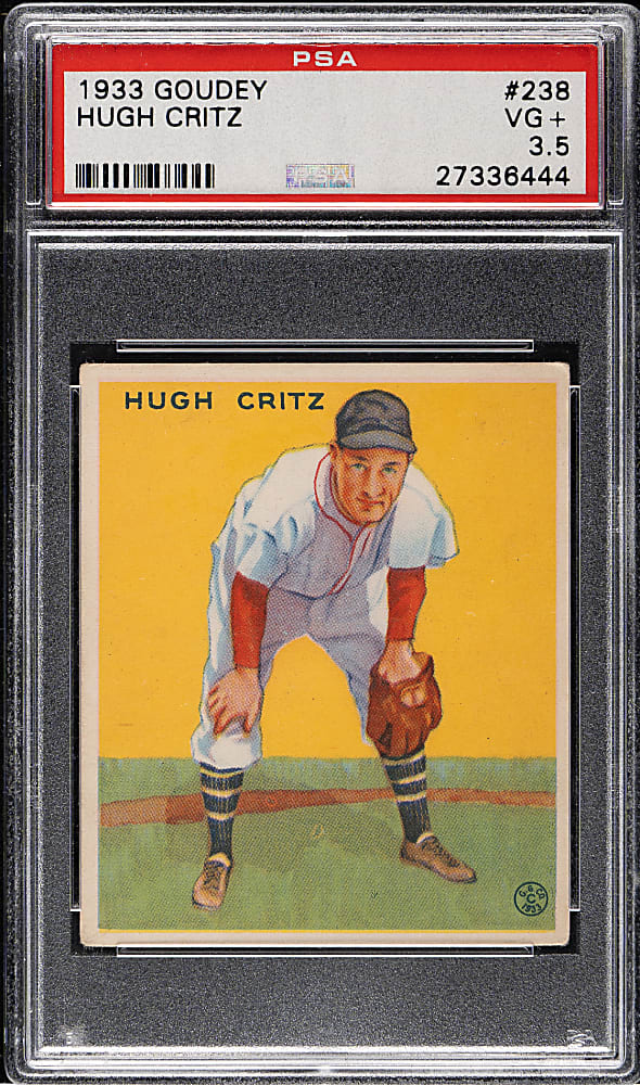1933 R319 Goudey #238 Hugh Critz PSA VG+ 3.5