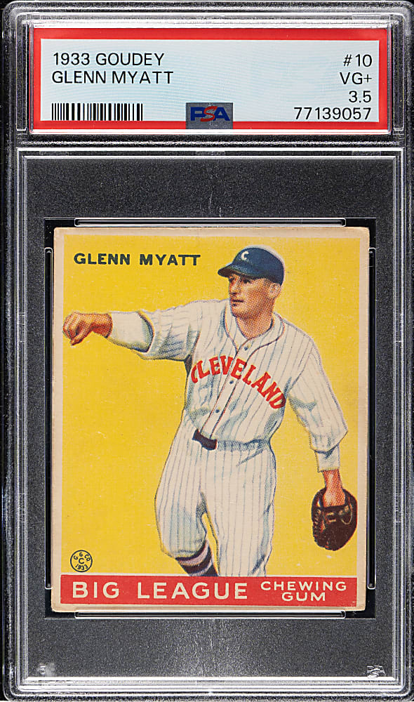 1933 R319 Goudey #10 Glenn Myatt PSA VG+ 3.5