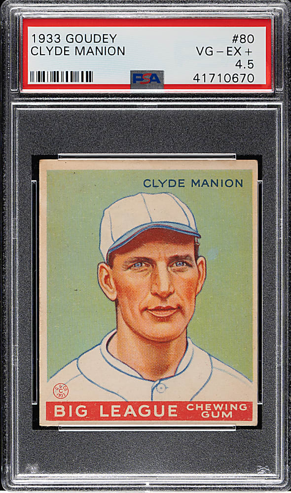 1933 R319 Goudey #80 Clyde Manion PSA VG-EX+ 4.5
