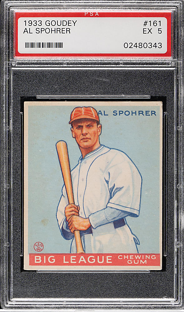 1933 R319 Goudey #161 Al Spohrer PSA EX 5