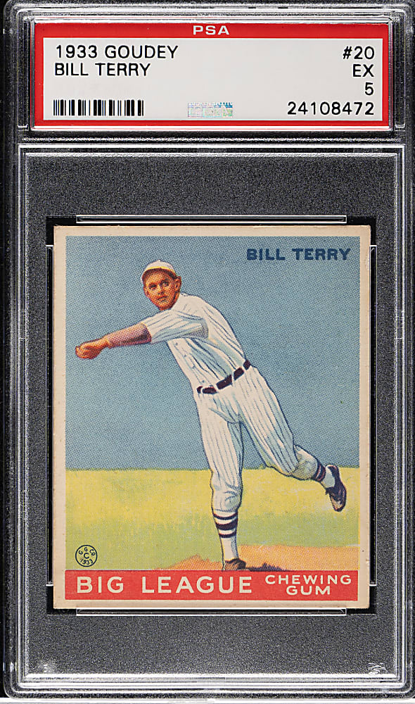 1933 R319 Goudey #20 Bill Terry PSA EX 5