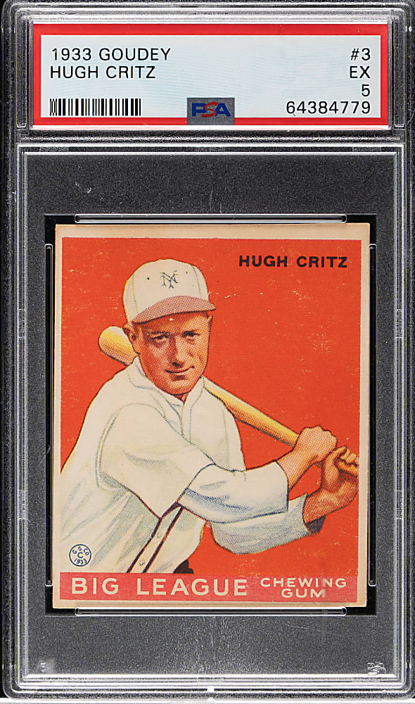 1933 R319 Goudey #3 Hugh Critz PSA EX 5