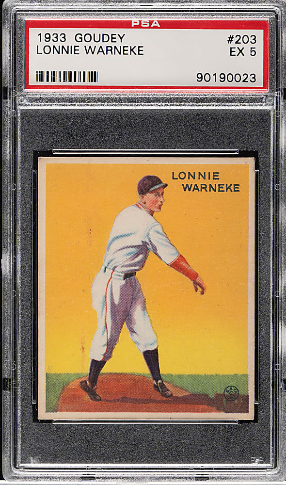 1933 R319 Goudey #203 Lonnie Warneke PSA EX 5