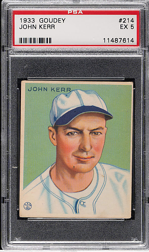 1933 R319 Goudey #214 John Kerr PSA EX 5