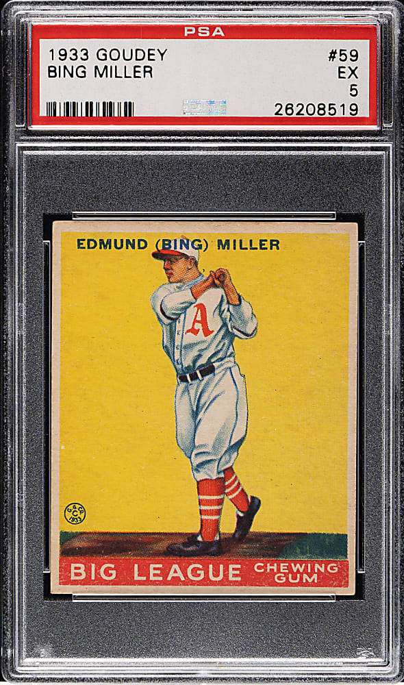 1933 R319 Goudey #59 Bing Miller PSA EX 5