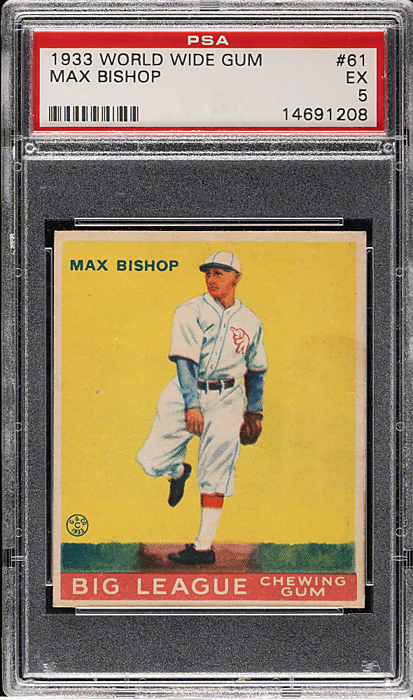 1933 V353 World Wide Gum Canadian Goudey #61 Max Bishop PSA EX 5