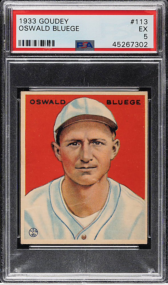 1933 R319 Goudey #113 Oswald Bluege PSA EX 5