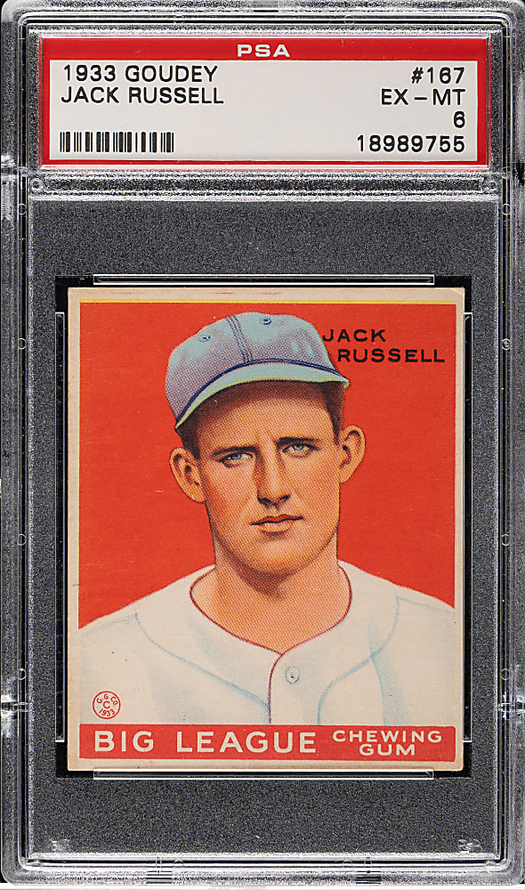 1933 R319 Goudey #167 Jack Russell PSA EX-MT 6