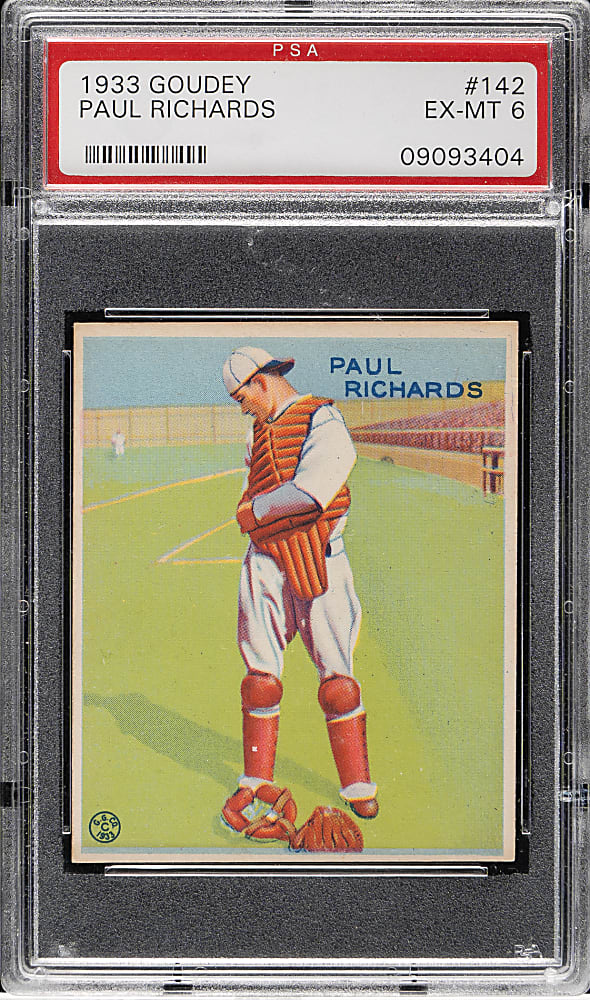 1933 R319 Goudey #142 Paul Richards PSA EX-MT 6