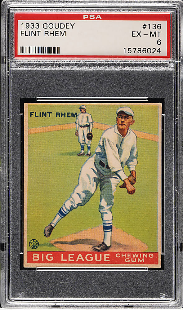 1933 R319 Goudey #136 Flint Rhem PSA EX-MT 6