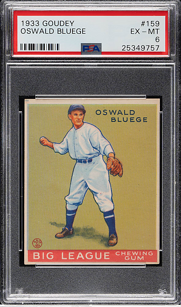 1933 R319 Goudey #159 Oswald Bluege PSA EX-MT 6