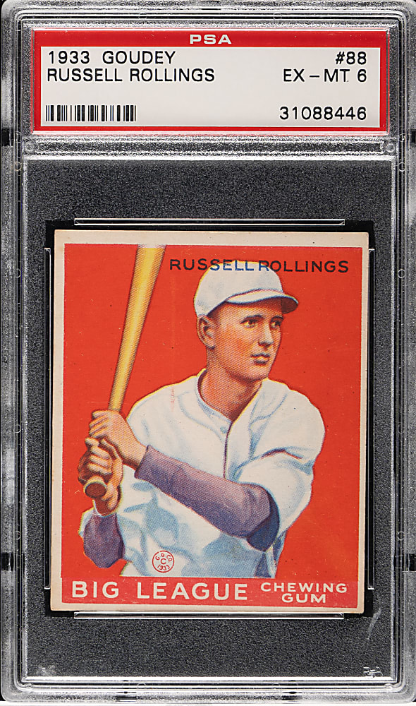 1933 R319 Goudey #88 Russell Rollings PSA EX-MT 6