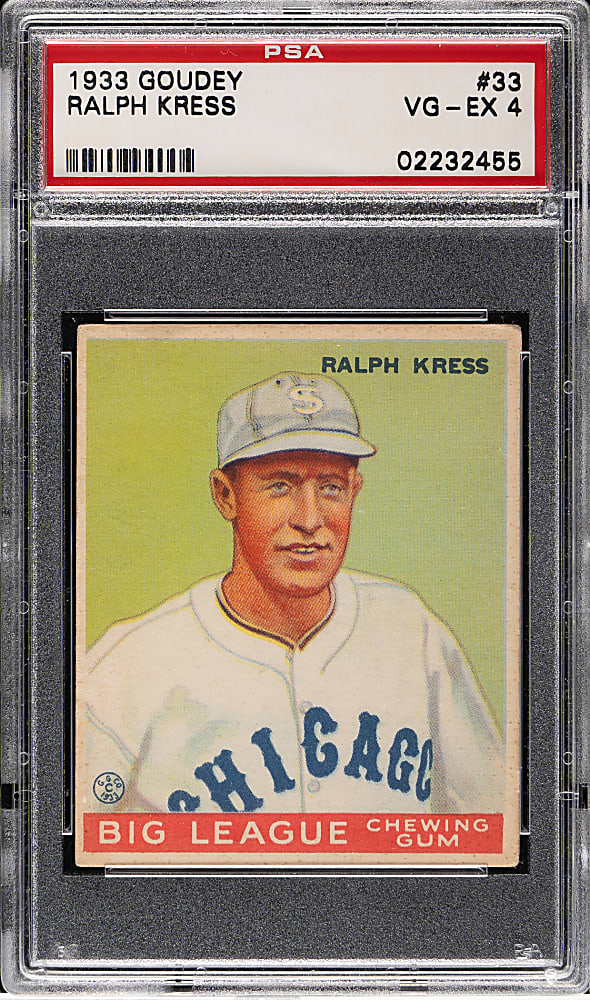 1933 R319 Goudey #33 Ralph Kress PSA VG-EX 4