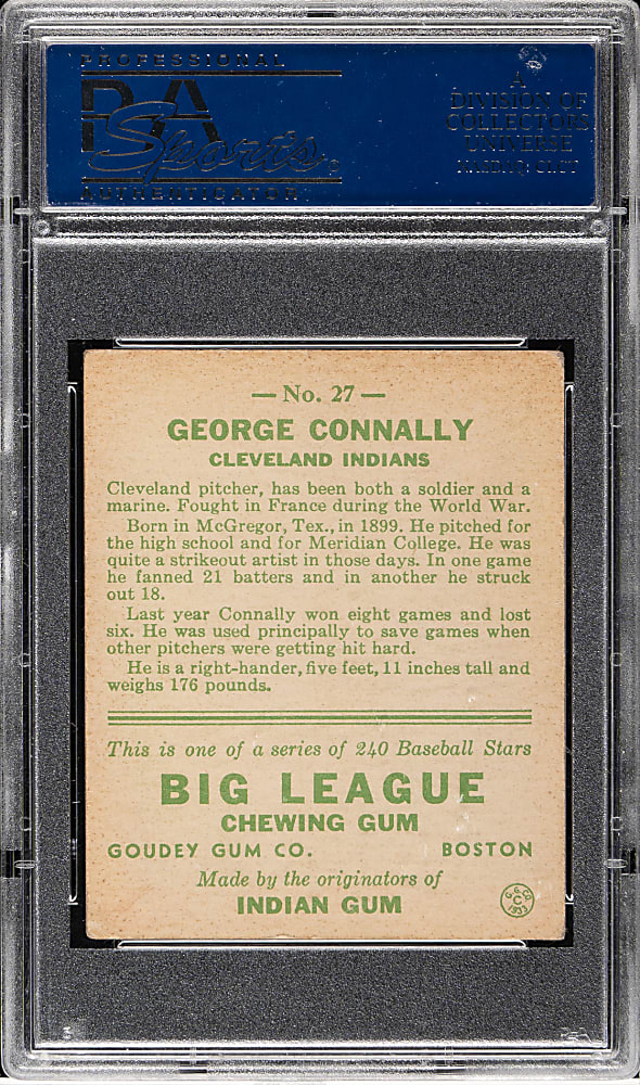 1933 R319 Goudey #27 George Connally PSA VG-EX 4