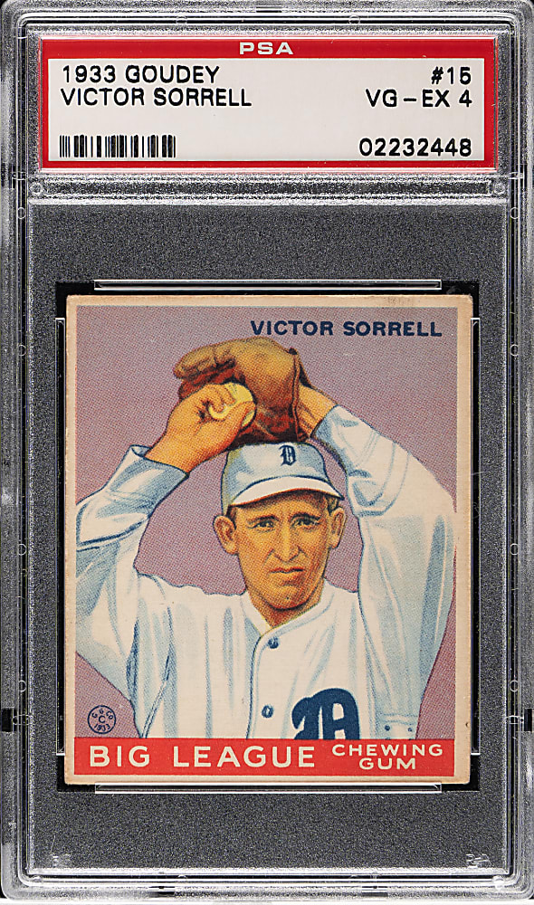 1933 R319 Goudey #15 Victor Sorrell PSA VG-EX 4